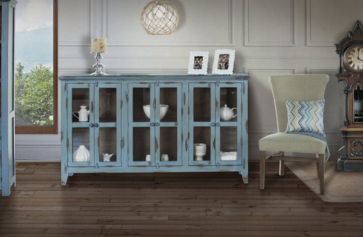 Bayshore 6 Door Sideboard - Blue - 71" - Crafters and Weavers