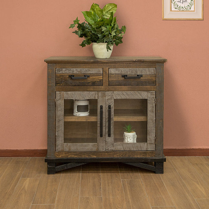 Greenview Loft Rustic Modern Entry Cabinet - Crafters and Weavers