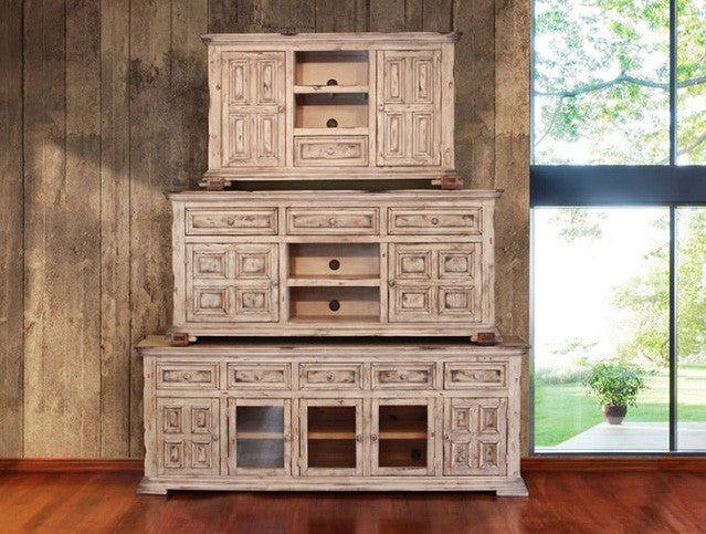 Greenview 83 inch Whitewashed TV Stand - Crafters and Weavers
