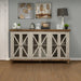 Bayshore 6 Door Crossbar Sideboard - Gray - 72" - Crafters and Weavers
