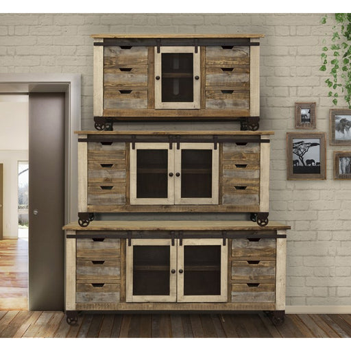 Bayshore Sliding Door TV Stand - 80" - Crafters and Weavers