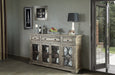 Vineyard Mod Circle Sideboard - Antiqued Off-White - 72" - Crafters and Weavers