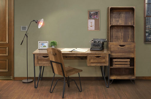 Paulo Multi-Wood 2 Drawer Desk - Crafters and Weavers