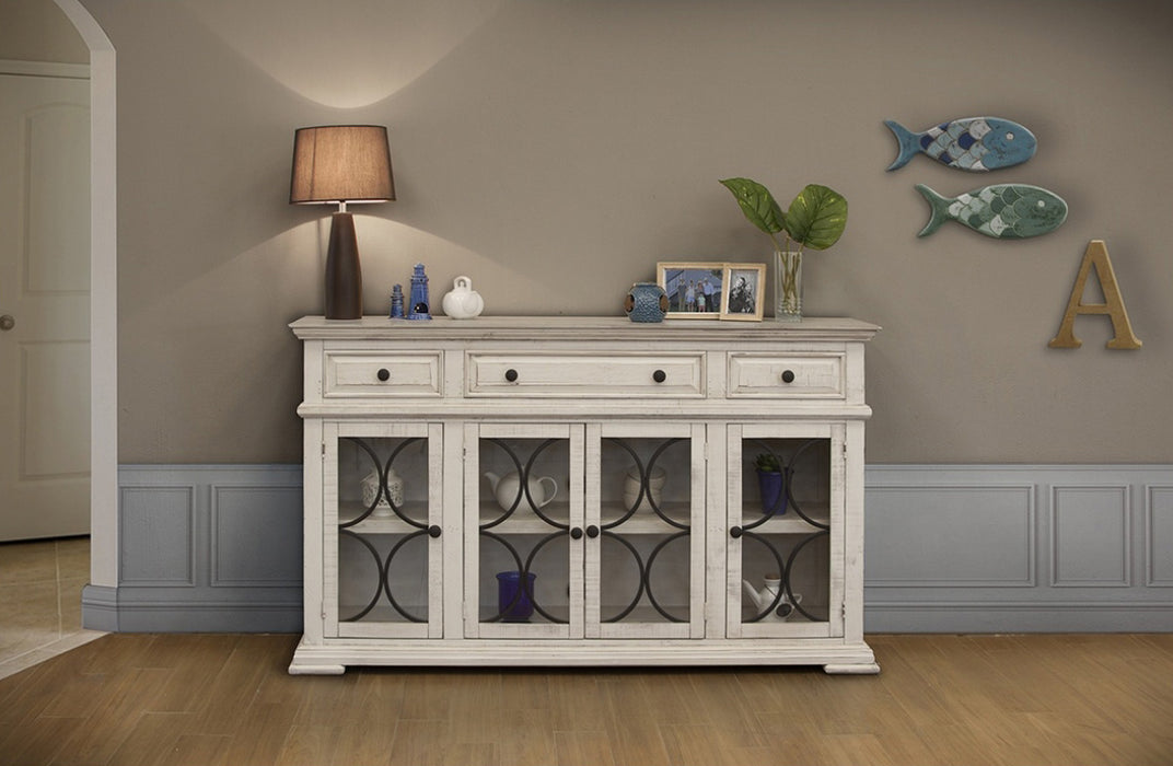 Vineyard Mod Circle Sideboard - Ivory - 72" - Crafters and Weavers