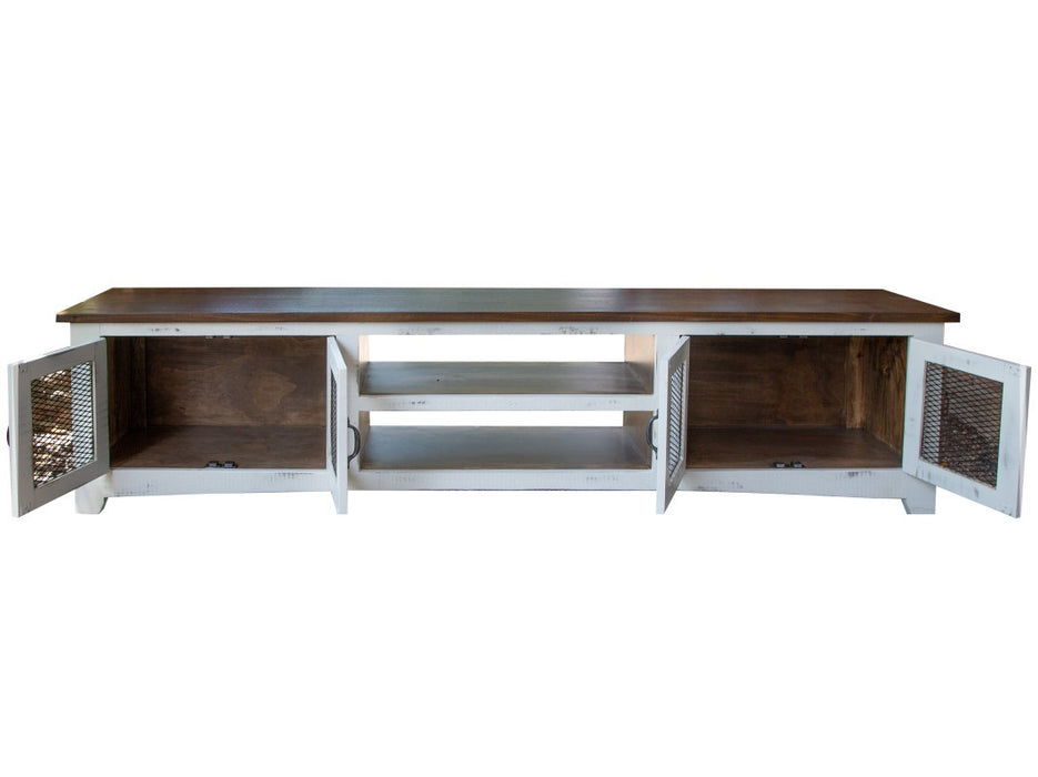 Greenview Distressed White TV Stand - 93"