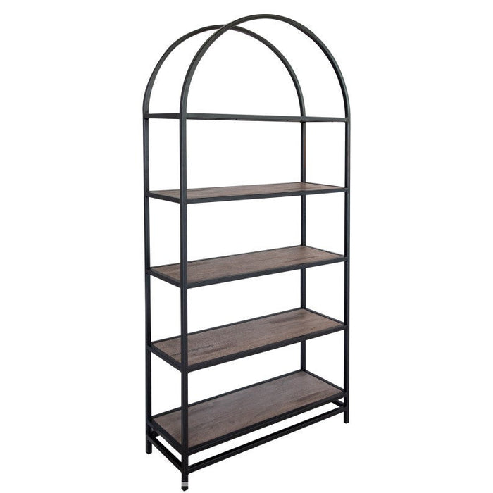 Eastwood Metal Frame Bookcase with 5 Solid Wood Shelves