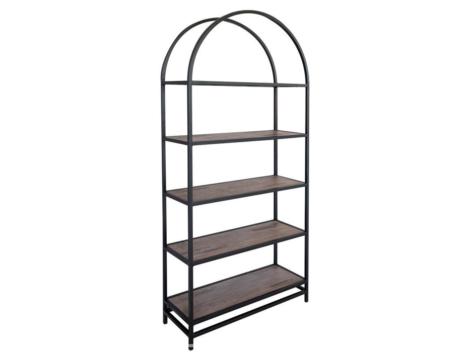 Eastwood Metal Frame Bookcase with 5 Solid Wood Shelves