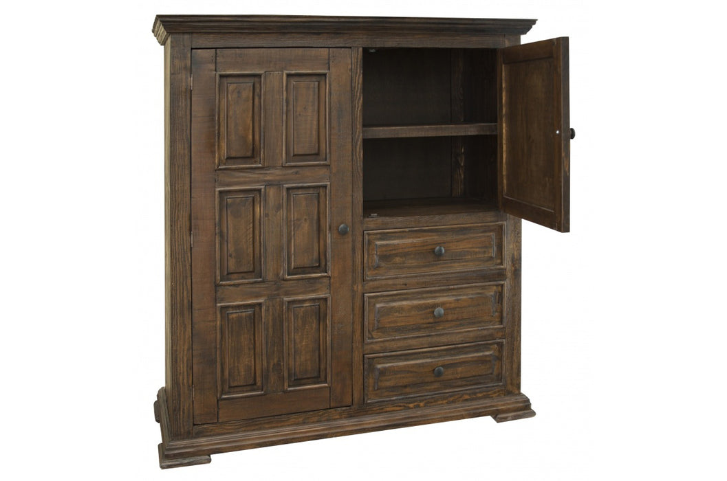 Greenview Carved Panel Gentleman's Chest - Old World Brown - Crafters and Weavers