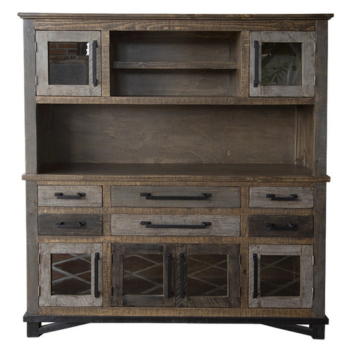 Greenview Rustic Farmhouse Loft Sideboard / Hutch - Crafters and Weavers