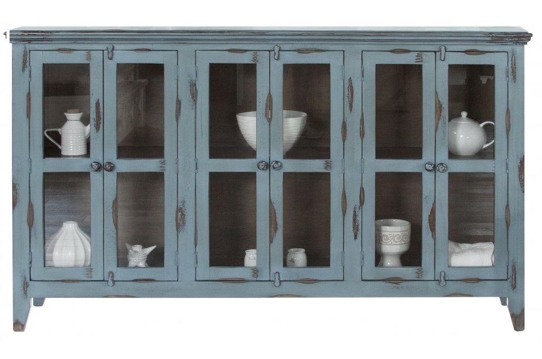 Bayshore 6 Door Sideboard - Blue - 71" - Crafters and Weavers