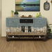 DISCONTINUED Harbor Blue Multi-Color Cart TV Stand - 60" - Crafters and Weavers