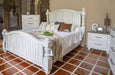Avalon Rustic Farmhouse Bed Frame - White - Crafters and Weavers