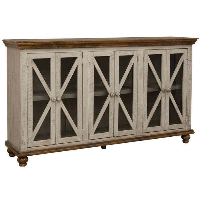 Bayshore 6 Door Crossbar Sideboard - Gray - 72" - Crafters and Weavers