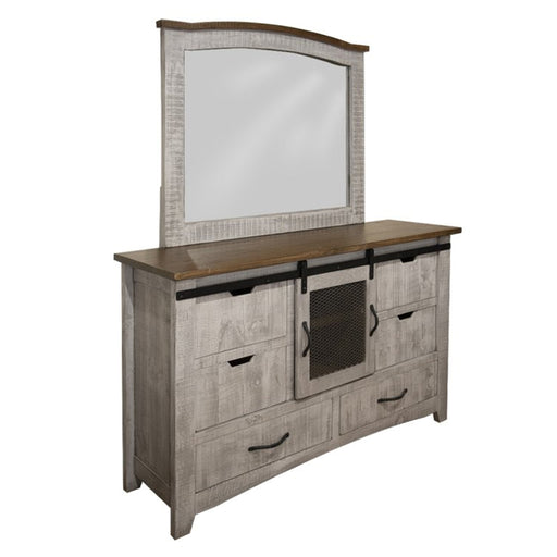 Greenview 6 Drawer Sliding Door Dresser - Gray - Crafters and Weavers
