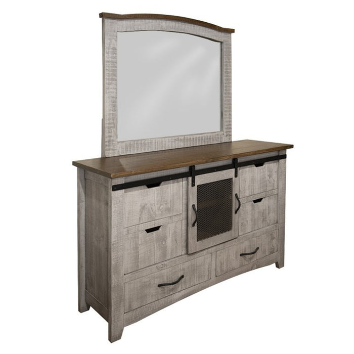 Rustic Farmhouse Solid Distressed White Wood Dresser Console — Crafters and Weavers