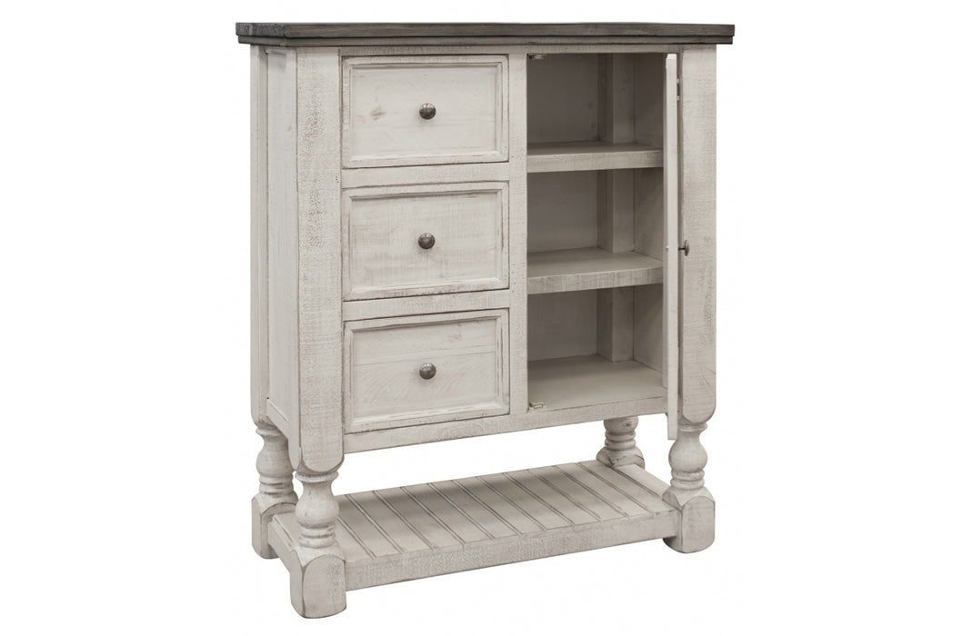 Greenview Barn Door Dresser with 4 drawers and 4 shelves- Distressed White Crafters and Weavers Greenview Barn Door Dresser with 4 drawers and 4 shelves- Distressed White Crafters and Weavers