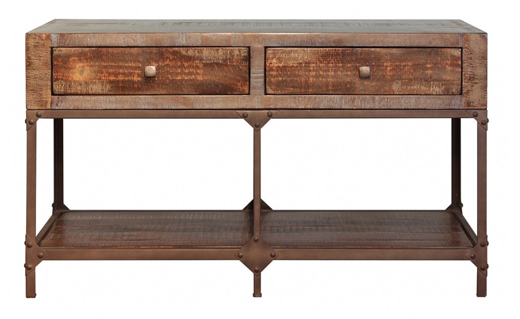 Greenview Forged Iron Console Table - Crafters and Weavers