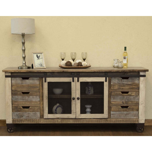 Bayshore Sliding Door TV Stand - 80" - Crafters and Weavers