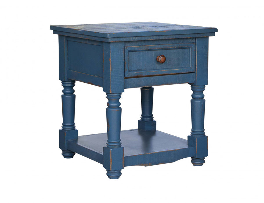 Stonegate Solid Wood End table - Blue