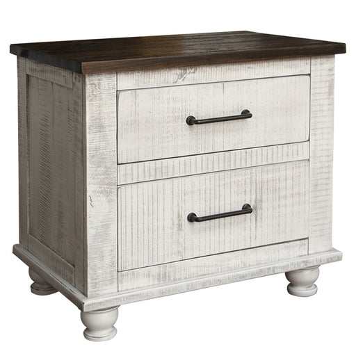 Avalon Rustic Farmhouse 2 Drawer Nightstand - White - Crafters and Weavers