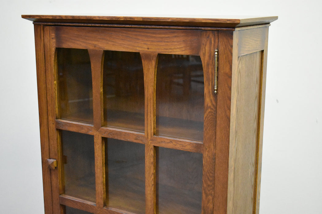 Mission Solid Oak Display Bookcase (2 Colors Available) - Michael's Cherry - Crafters and Weavers