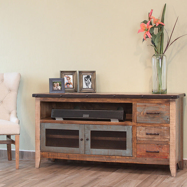 Bayshore Multi-Color TV Stand - 62" - Crafters and Weavers
