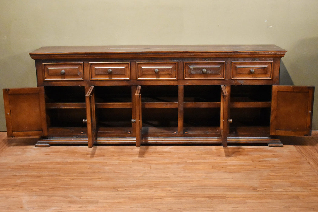 Keystone Panel Door TV Stand - 83" (2 Colors Available) - Brown - Crafters and Weavers