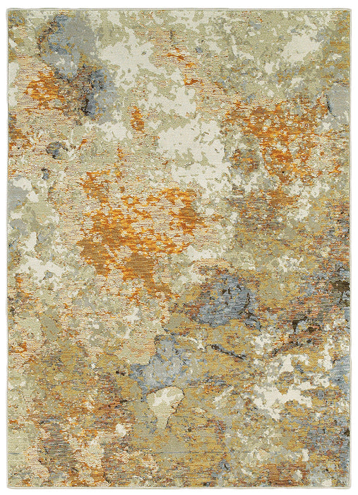 Fusion Contemporary Rug - Tan / Orange / Gray