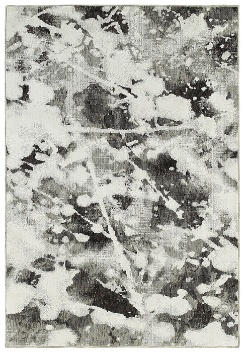 Fusion Contemporary Rug - Gray / Black / White