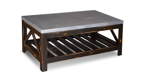 Elements Collection Zinc Top Coffee Table - Crafters and Weavers