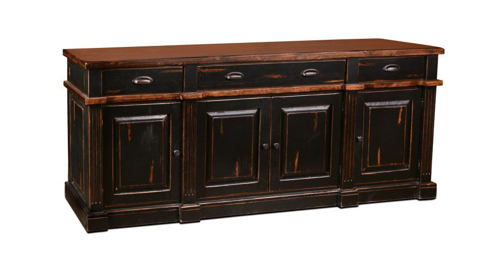 Landon Distressed Sideboard - Black - 80" - Crafters and Weavers
