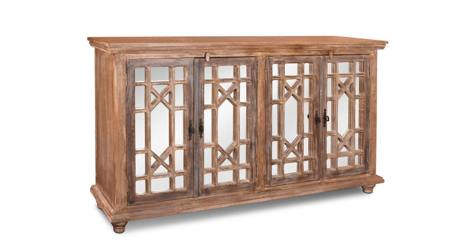 SOLD OUT Keystone Mirrored Door Sideboard - 72" - Crafters and Weavers