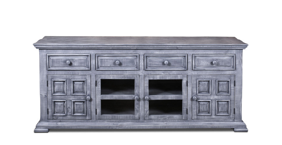 Keystone Panel 73" TV Stand - Grey - Crafters and Weavers
