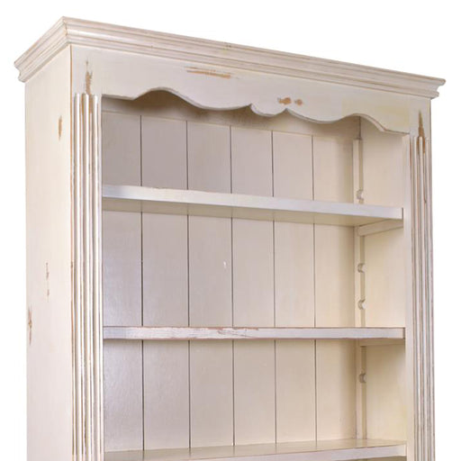 SOLD OUT Landon 72" Display Bookcase - Distressed White - Crafters and Weavers
