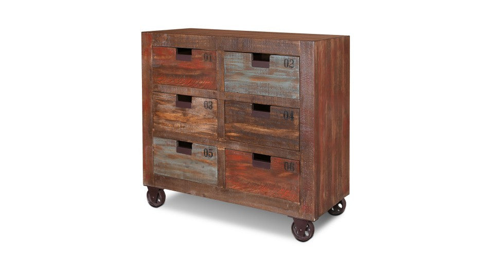 SOLD OUT Bayview Rustic Solid Wood 6 Drawer Dresser - Crafters and Weavers