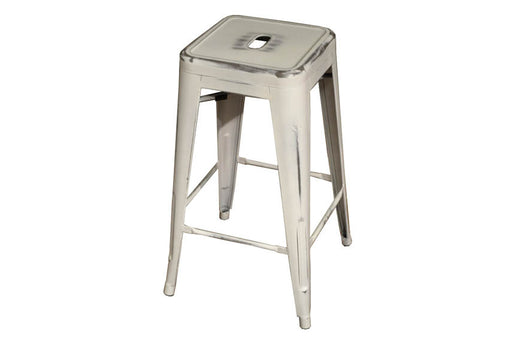 Painted Metal Bar Stool - White - Crafters and Weavers