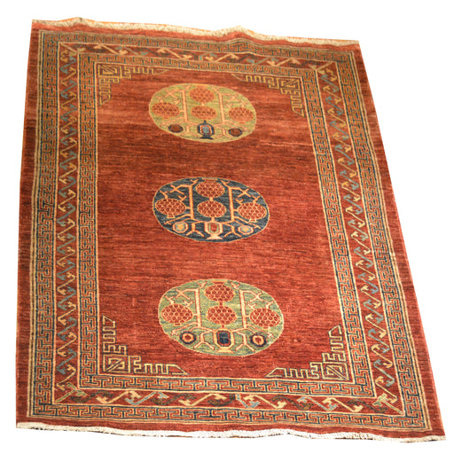 Khotan Oriental Rug  4"8" x 6'10" - Crafters and Weavers