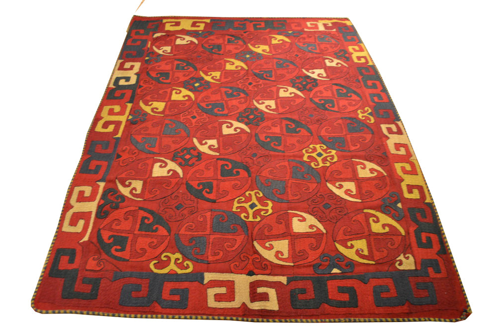 Tribal Afghan Oriental Rug 5'3" x 7'7" - Crafters and Weavers