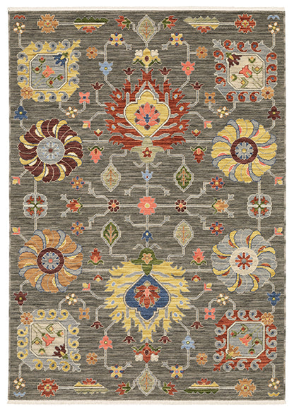 Medalia Area Rug - Gray . Yellow . Light blue