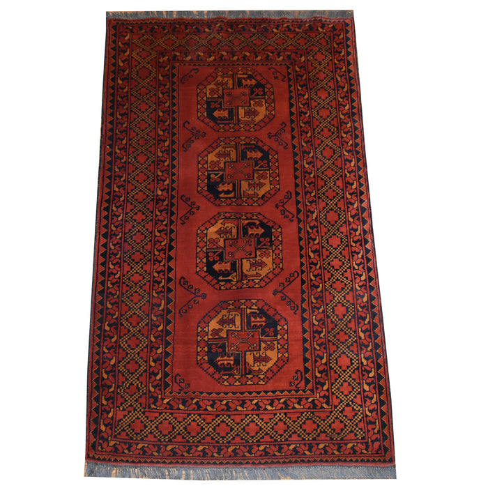 Tribal Afghan Fielpa Oriental Rug 3'9" x 6'8" - Crafters and Weavers