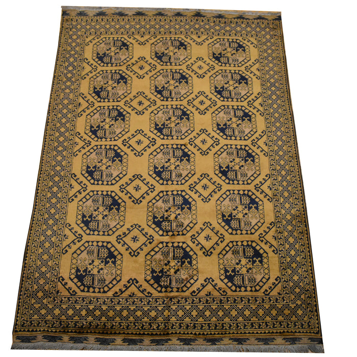 Tribal Afghan Oriental Rug 6'6" x 9'10" - Crafters and Weavers