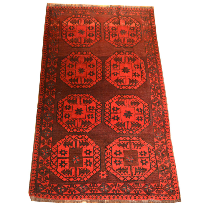 Tribal Afghan Fielpa Oriental Rug 4'0" x 7'7" - Crafters and Weavers