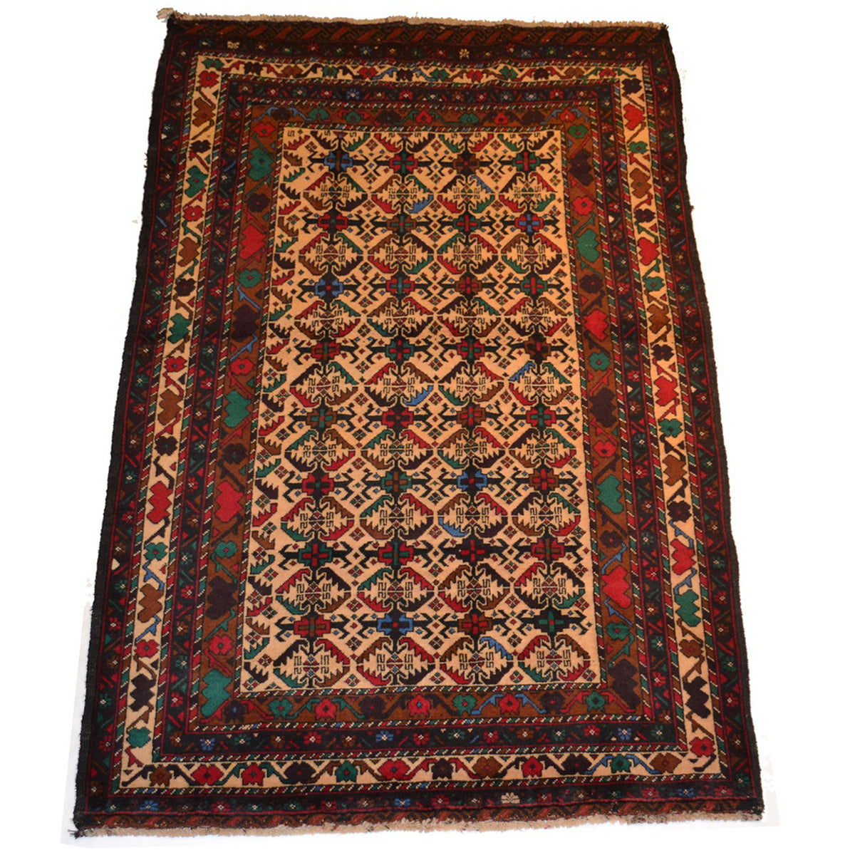 Tribal Balouchi Oriental Rug 3'8