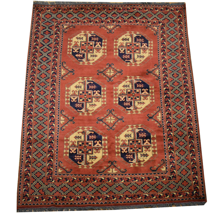 Tribal Afghan Fielpa Oriental Rug 5'2" x 7'0" - Crafters and Weavers