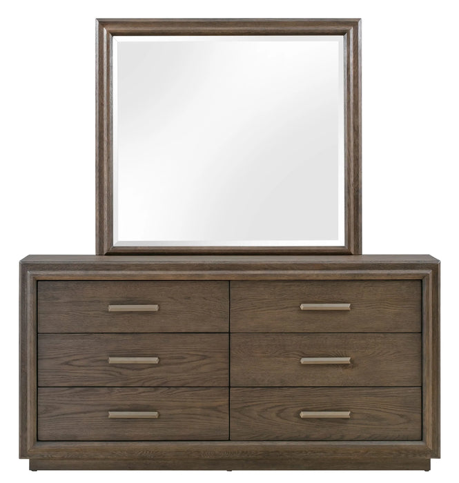 Rustic Modern Carlyle Herringbone Pattern 6 Drawer Solid Wood Dresser — Crafters and Weavers