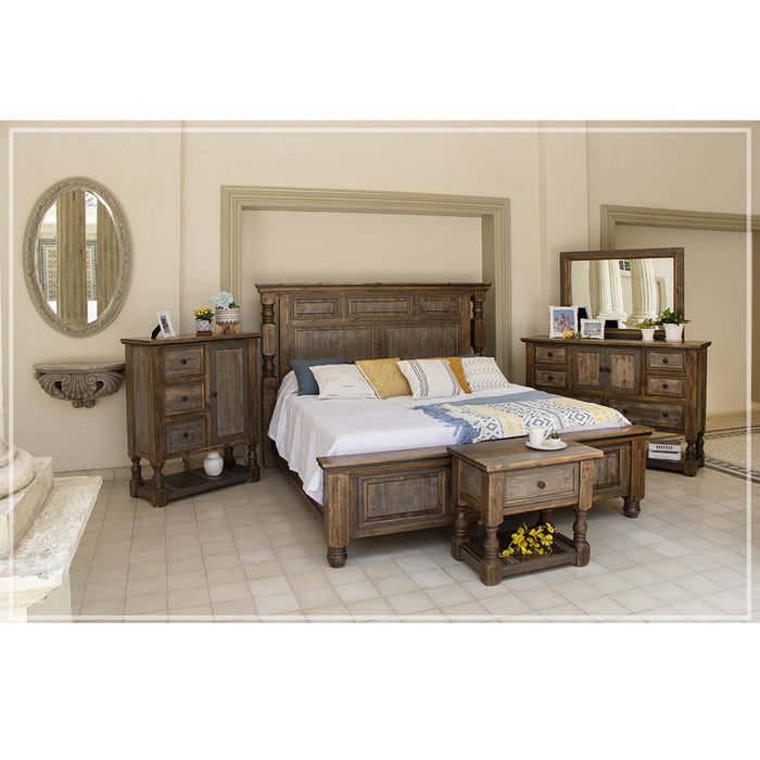 Charlie Solid Pine Wood Rustic Bedroom Set