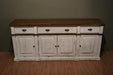 Landon Distressed Sideboard - White - 80" - Crafters and Weavers